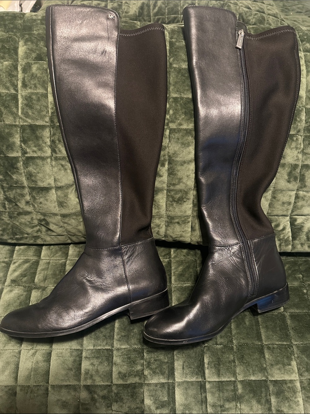 Michael Kors Black Leather & Stretch Over-the-Knee Boots